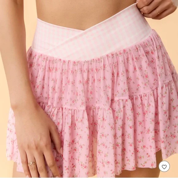 New Blogilates Women's Ballerina Skort - Pink Gingham M - Picture 2 of 15